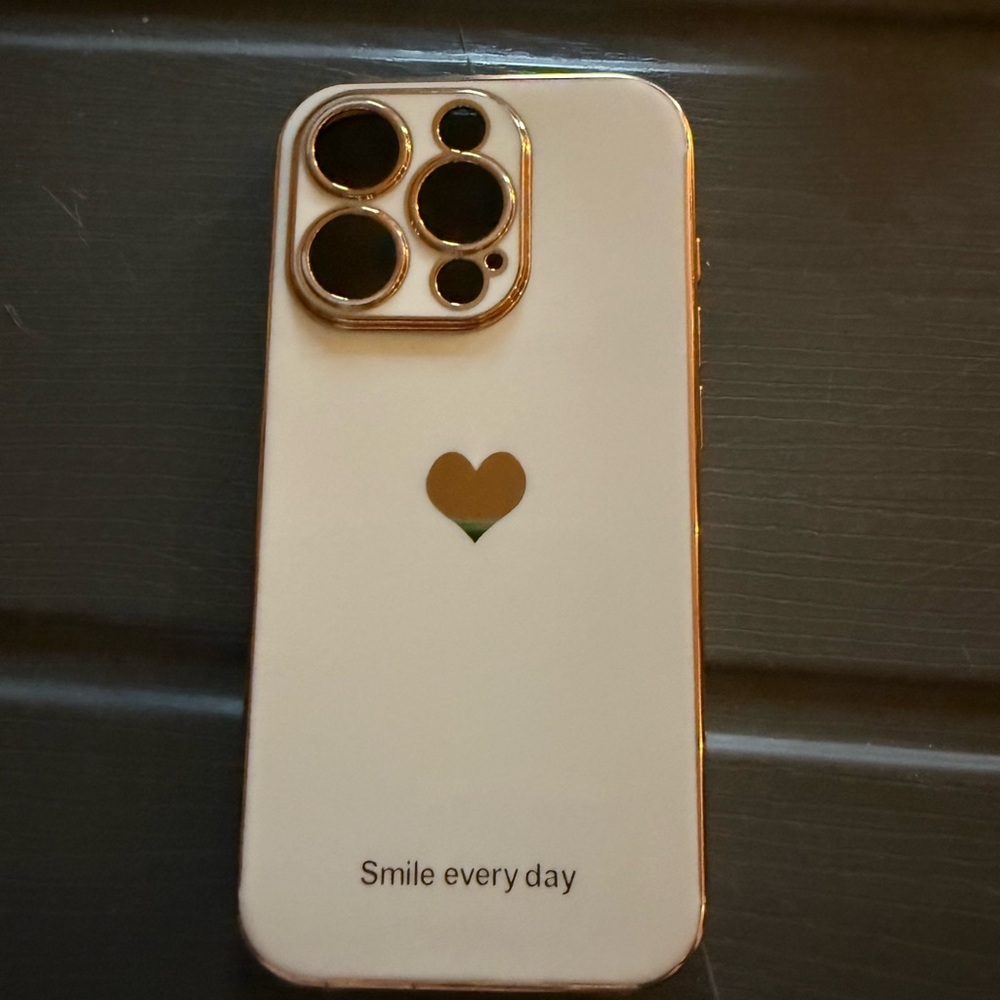 Gold Heart Design Phone Case
